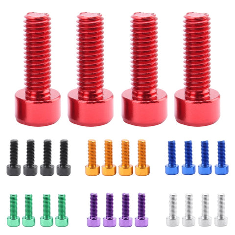 Image of 4 Pieces Water Bottle Cage Bolts Holder Screws Hex Socket Screws Aluminum Alloy Bicycle Accessories 7 Colors