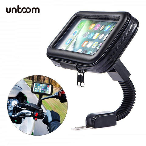 Image of Bicycle Rear View Mirror Stand Waterproof Phone Bag