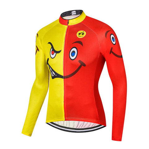 Image of Smiley Face Long Sleeve Cycling Jersey