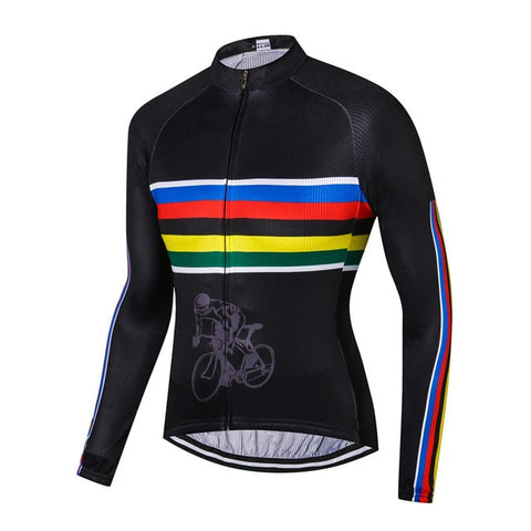 Image of Multicolor Long Sleeve Cycling Jersey