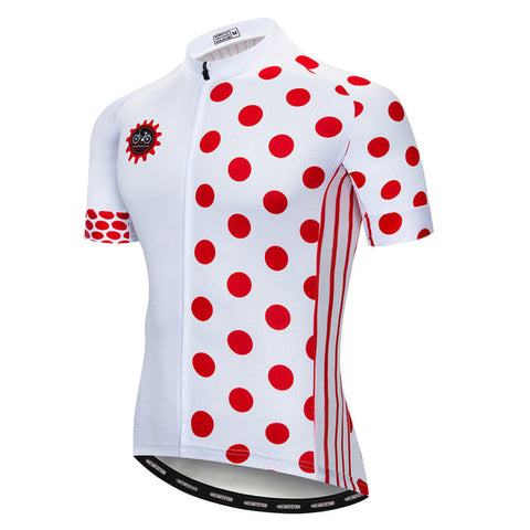 Image of Red dots & White Cycling Jersey