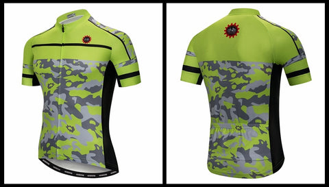 Image of Green Camouflage Cycling Jersey