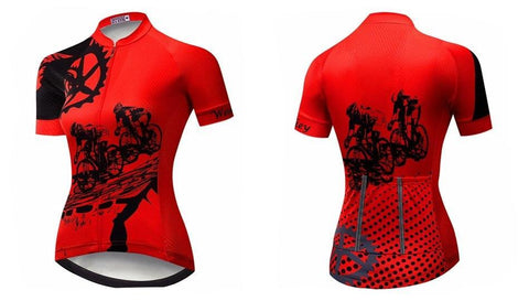 Image of Rider Red Cycling Jersey for Women