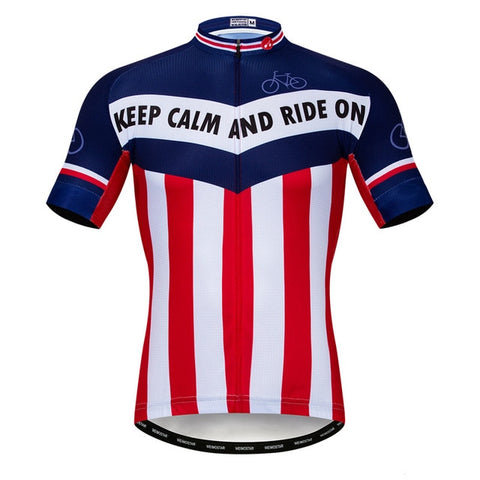 Image of Keep Calm and Ride On USA Cycling Jersey