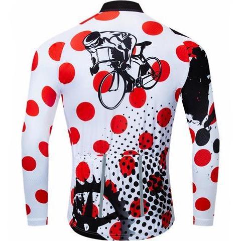 Image of Red Dots Long Sleeve Cycling Jersey