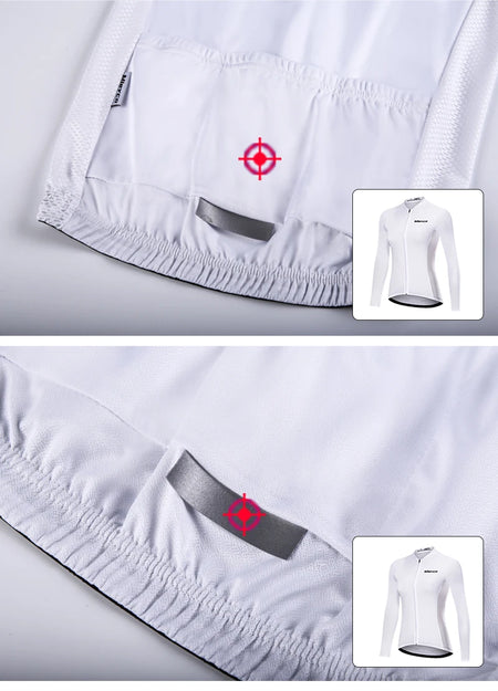 White Autumn Cycling Sweatshirt Set Women'S Long Sleeve Shirt MTB Jersey Womens Cycling Clothing Bicycle Maillot Ciclismo