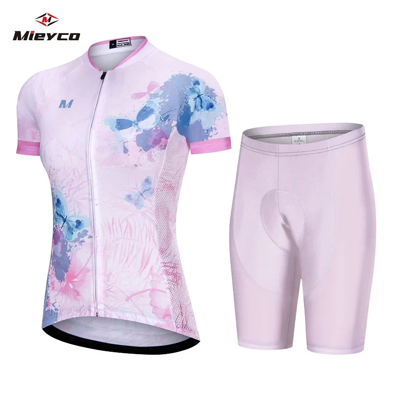 Women'S Cyclist Cycling Clothing, Summer Jersey Set, Women'S Jumpsuit Suit with Bicycles, Mountain Bike Uniform