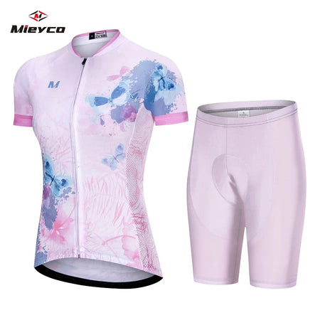 Women'S Cyclist Cycling Clothing, Summer Jersey Set, Women'S Jumpsuit Suit with Bicycles, Mountain Bike Uniform