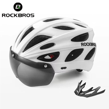 Cycling Helmet Men Women Bicycle Helmet Goggles Safety Headwear Visor Lens Ultralight MTB Road 58-65Cm Bike Helmets