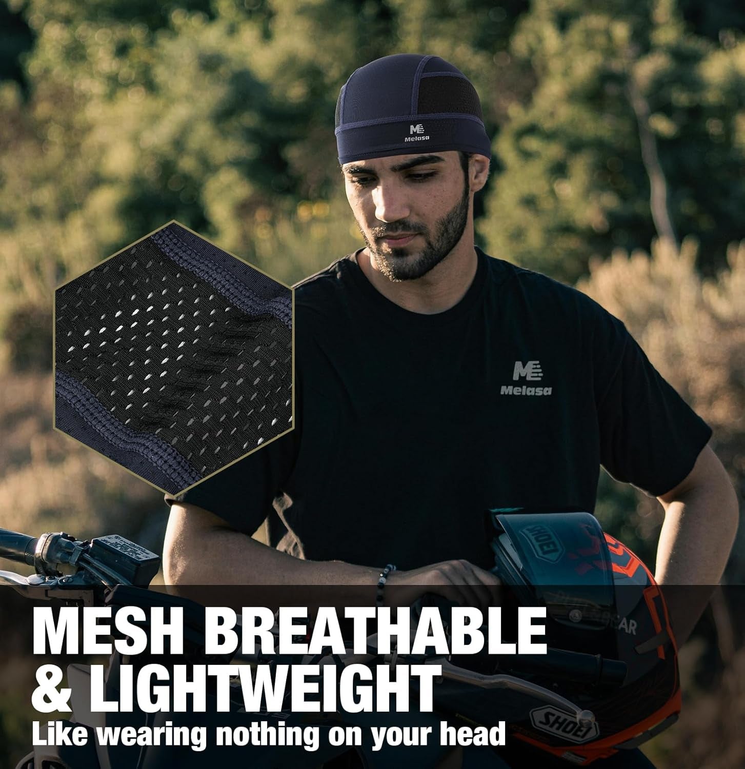 Cooling Skull Caps Helmet Liner, Lightweight Mesh under Helmet Cycling Motorcycl