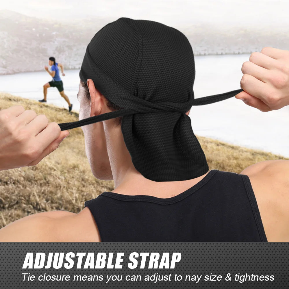 Quick-Drying Bandana Doo Rags Caps Summer Breathable Cycling Sport Running Helmet Liner Beanies Durags Pirate Hat Head Wrap Men
