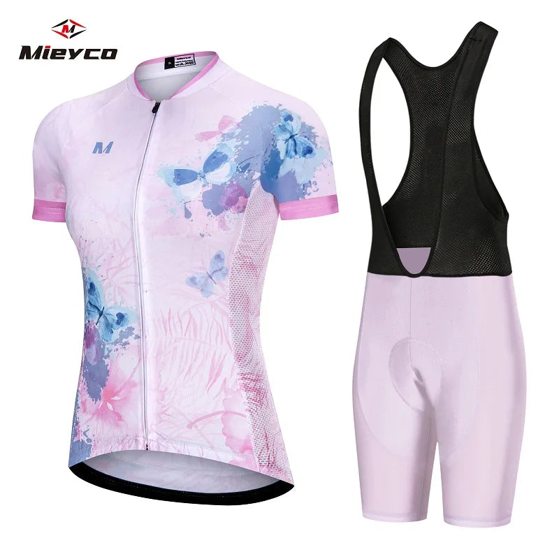 Women'S Cyclist Cycling Clothing, Summer Jersey Set, Women'S Jumpsuit Suit with Bicycles, Mountain Bike Uniform