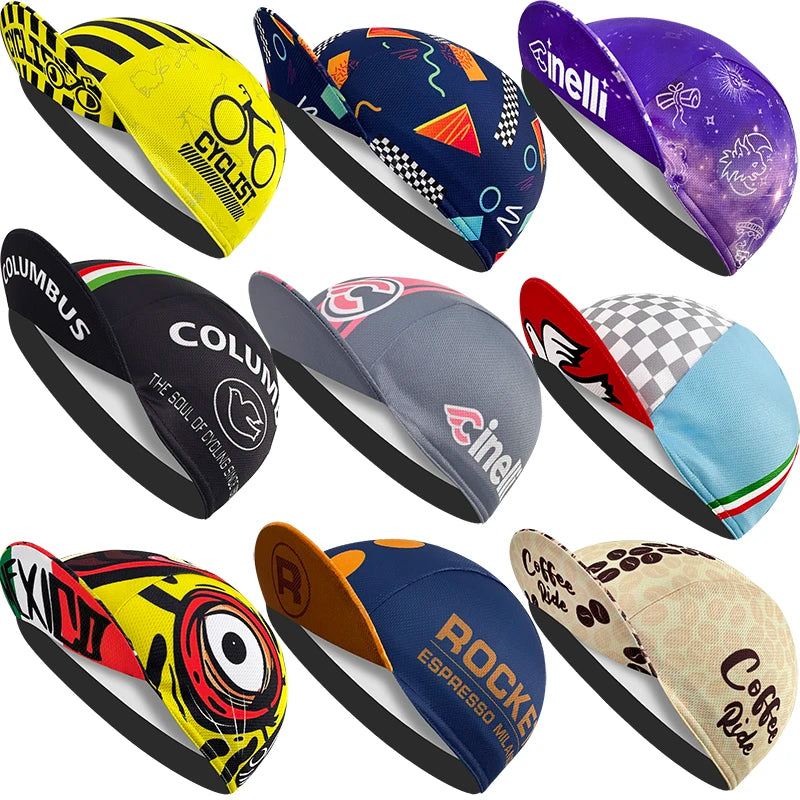Polyester Quick Dry Cycling Men'S Caps Road Bike Sports Universal Size Summer Cool Cartoon Print