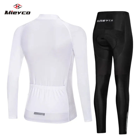 White Autumn Cycling Sweatshirt Set Women'S Long Sleeve Shirt MTB Jersey Womens Cycling Clothing Bicycle Maillot Ciclismo