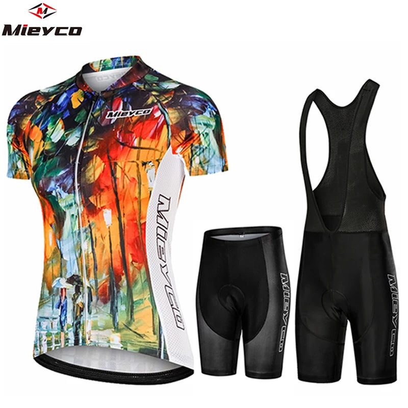 Mieyco Summer Jumpsuit Cycling Jersey Set Women'S Cycling Clothing Road Bike Gel Shorts Mountain Bike T-Shirt Team Clothes