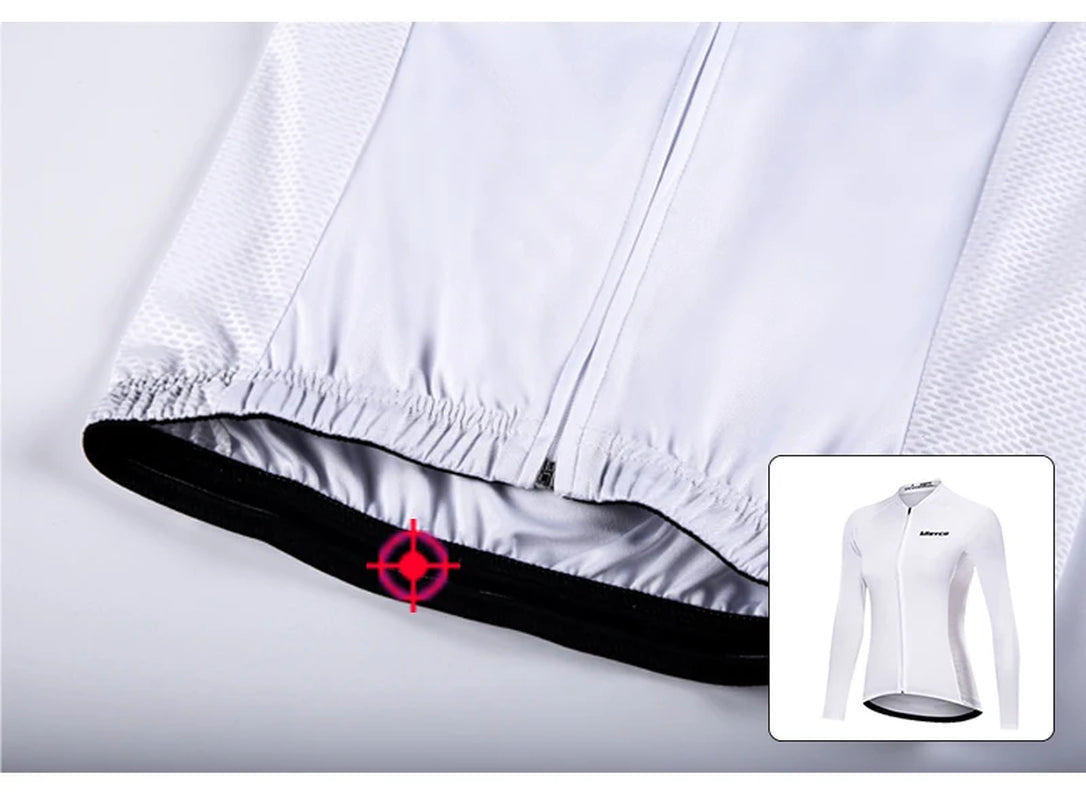 White Autumn Cycling Sweatshirt Set Women'S Long Sleeve Shirt MTB Jersey Womens Cycling Clothing Bicycle Maillot Ciclismo