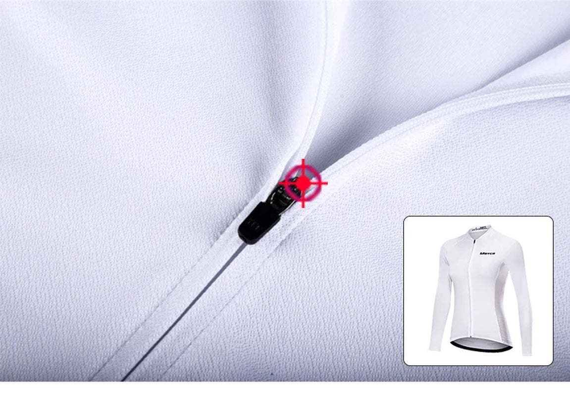 White Autumn Cycling Sweatshirt Set Women'S Long Sleeve Shirt MTB Jersey Womens Cycling Clothing Bicycle Maillot Ciclismo