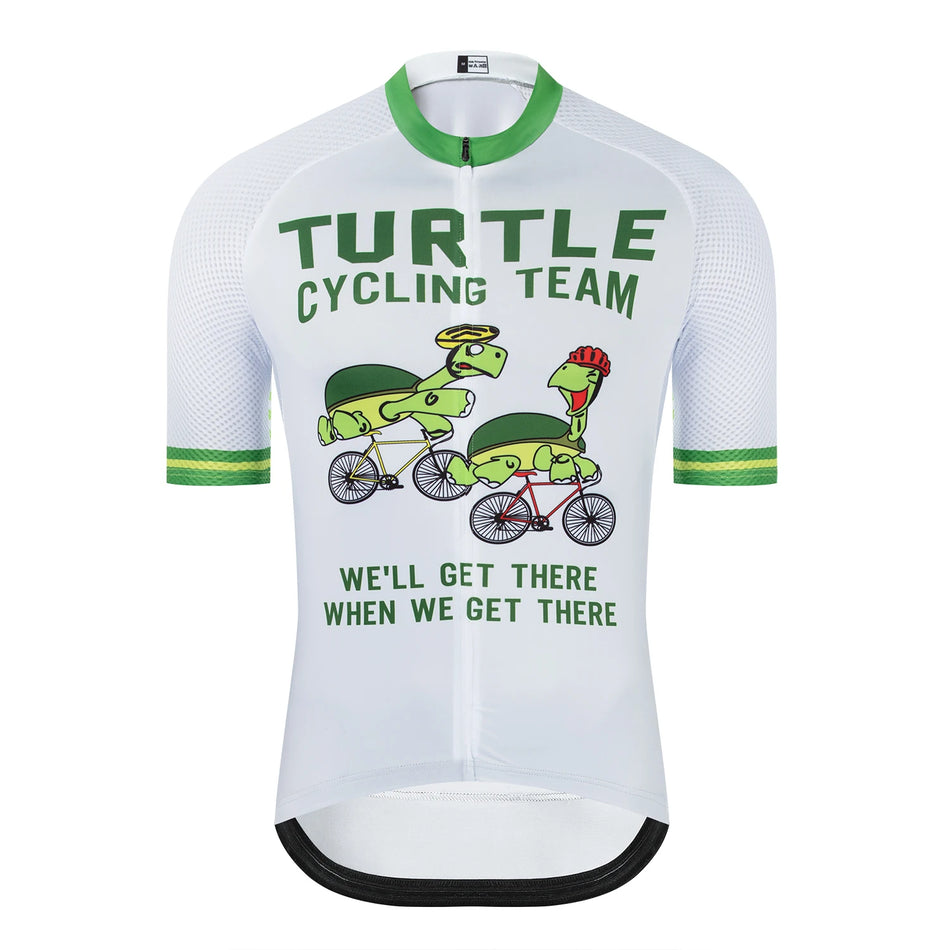 Cartoon Pattern Turtle Print Cycling Jersey Adult Men's Short Sleeve Bike Riding Clothing Team Customizable Apparel