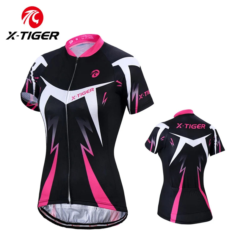 X-TIGER Women's Cycling Jersey Summer Breathable Quick-drying Bicycle