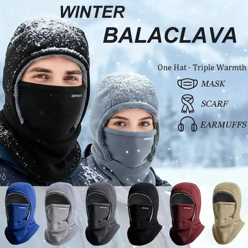 Fleece Balaclava Cycling Cap Cold-proof Windproof Warm Hood and Hat