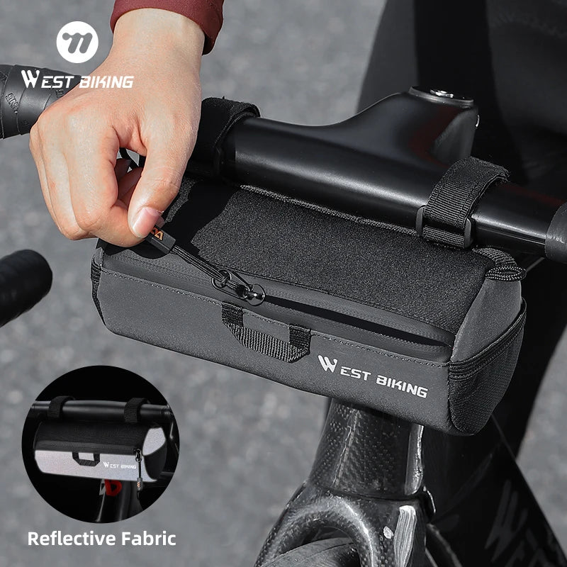 WEST BIKING Bike Handlebar Bag Portable Reflective Shoulder Bag For