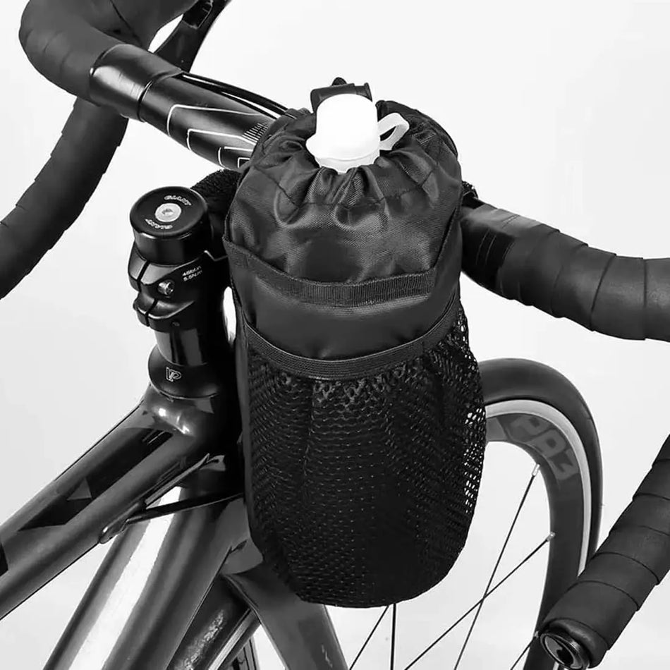 Universal bicycle insulated water bottle holder bag with mesh pocket