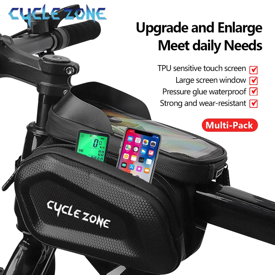 Bicycle Bags Bike Top Front Tube Frame Bag Touchscreen Phone Holder