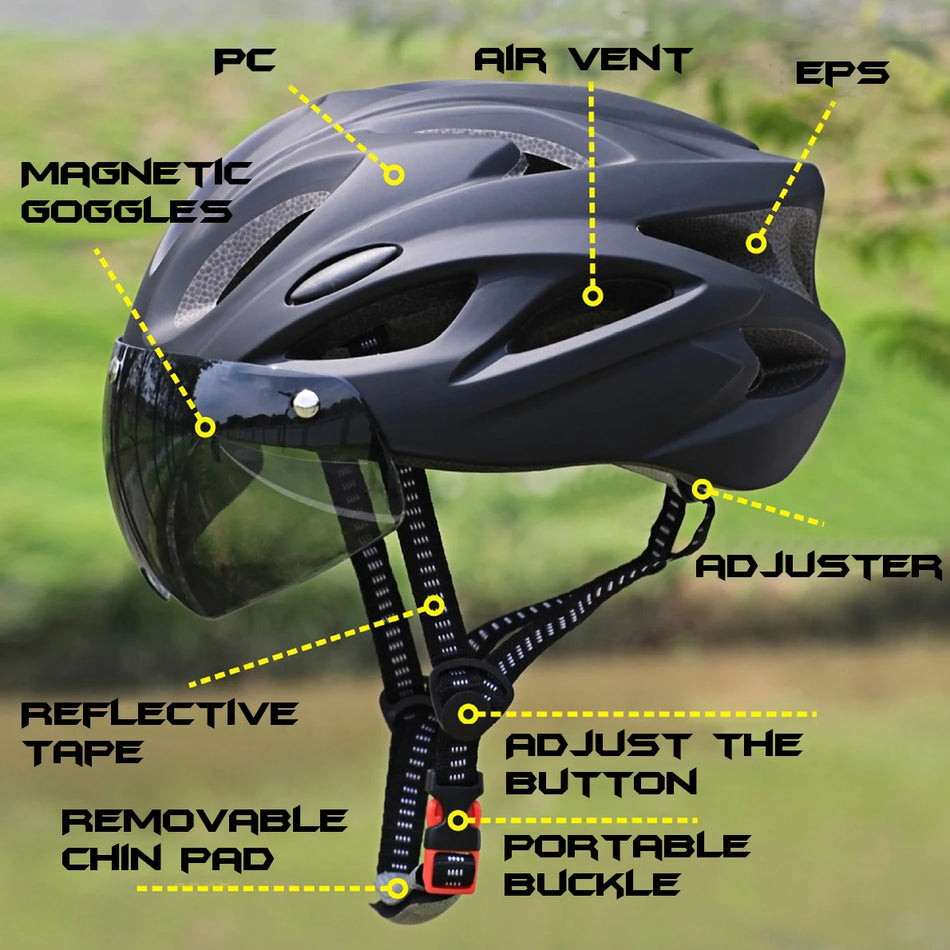 PJT Ultra-Light Bicycle Helmet Lightweight PC Shell & EPS Foam