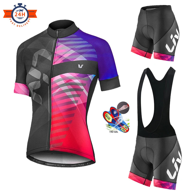 LIV Women's Summer Cycling Jersey & Shorts Set – Lightweight &