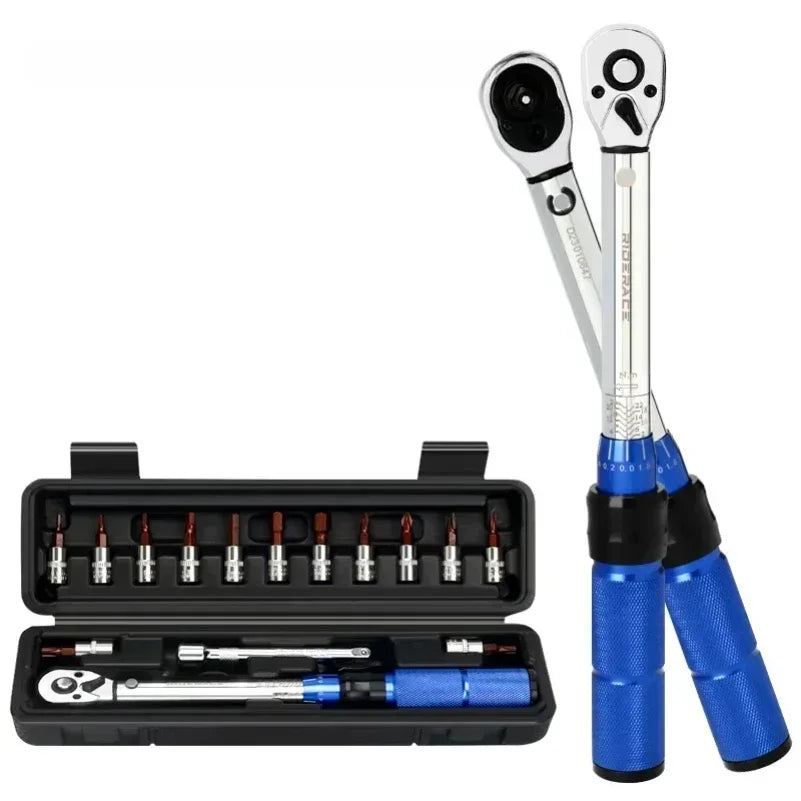 TINSOL 15Pcs Set Bicycle Torque Wrench Set 1/4" 2-24Nm Dual Direction