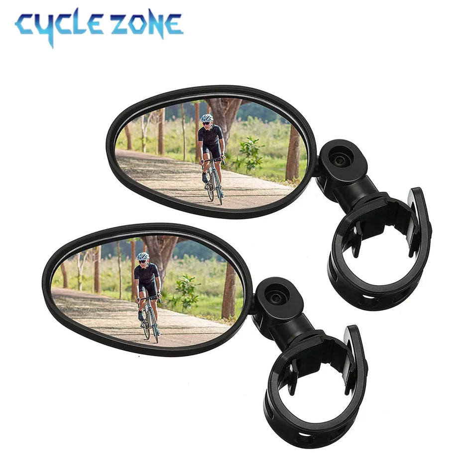 2PCS Bicycle Rearview Mirror 360 Degree Adjustable Rotatable Universal