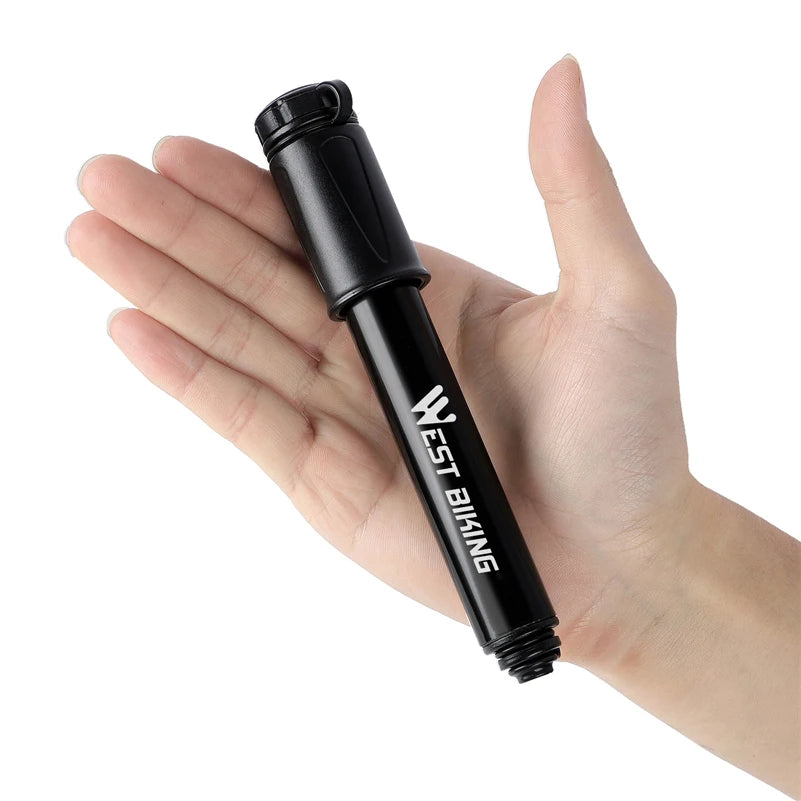 WEST BIKING 100Psi Mini Bike Pump Aluminum Alloy Bicycle Hand Air Pump