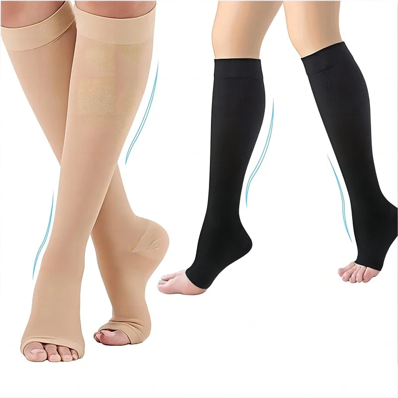 1 Pairs S-XXL Compression Socks Medical Prevent Varicose Veins Toeless