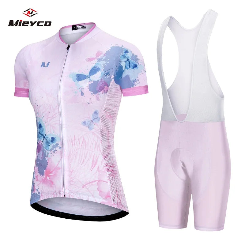 Women'S Cyclist Cycling Clothing, Summer Jersey Set, Women'S Jumpsuit Suit with Bicycles, Mountain Bike Uniform