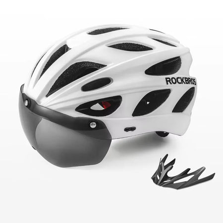 Cycling Helmet Men Women Bicycle Helmet Goggles Safety Headwear Visor Lens Ultralight MTB Road 58-65Cm Bike Helmets