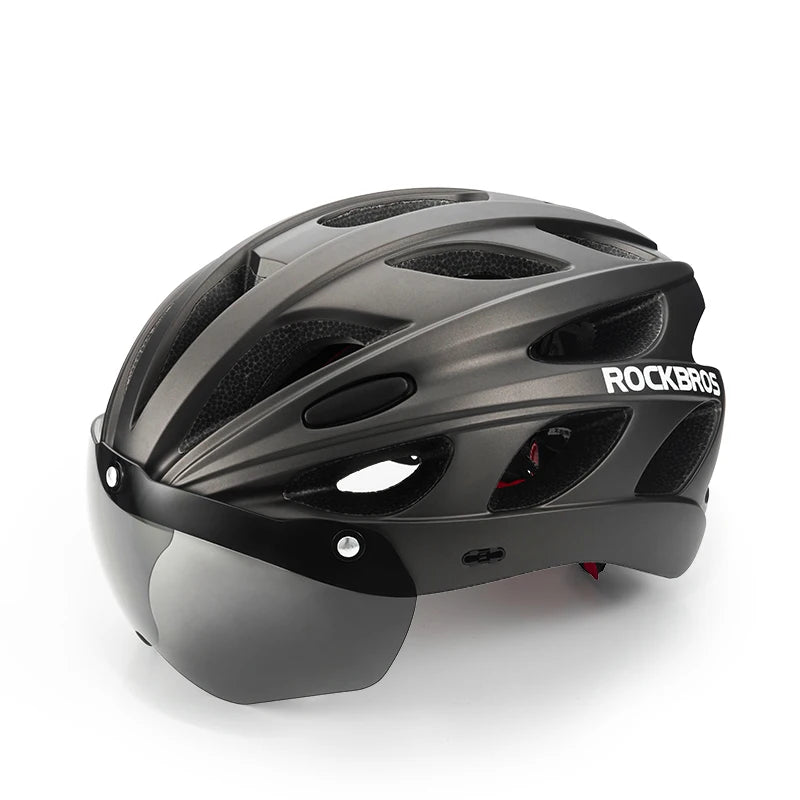 Cycling Helmet Men Women Bicycle Helmet Goggles Safety Headwear Visor Lens Ultralight MTB Road 58-65Cm Bike Helmets