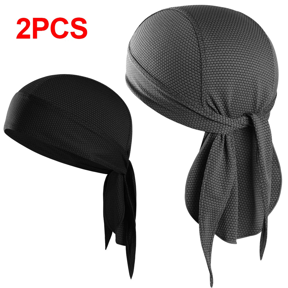 Quick-Drying Bandana Doo Rags Caps Summer Breathable Cycling Sport Running Helmet Liner Beanies Durags Pirate Hat Head Wrap Men
