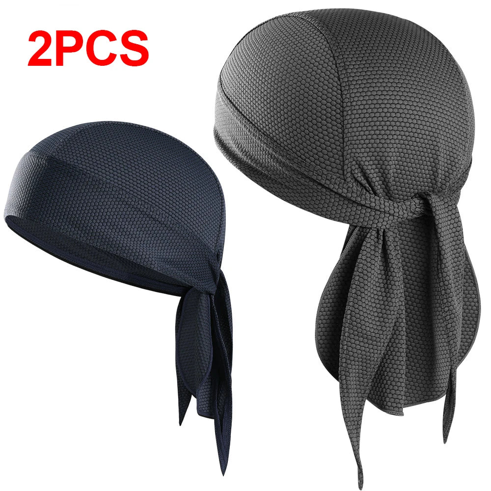 Quick-Drying Bandana Doo Rags Caps Summer Breathable Cycling Sport Running Helmet Liner Beanies Durags Pirate Hat Head Wrap Men