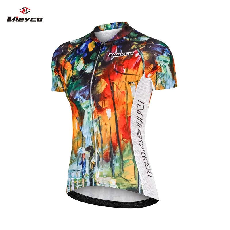 Summer Road Bike Cycling Jersey, Female Bicycle Clothing for Bikes, Mountain Bicycles Shirt, Short Sleeve Cycling Jersey