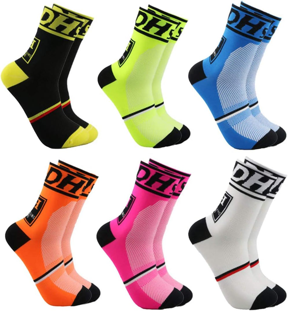 Mens Womens Sports Socks Athletic Socks for Running Cycling Basketball Hiking Crew
