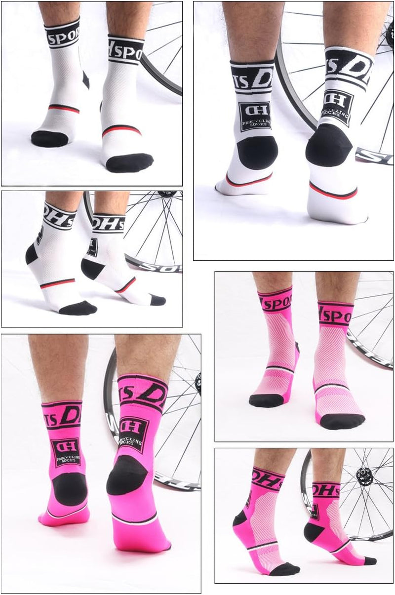 Mens Womens Sports Socks Athletic Socks for Running Cycling Basketball Hiking Crew