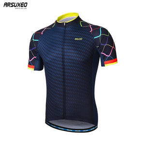Men Short Sleeves Cycling Jersey Quick Dry MTB Jersey Mountain Bicycle