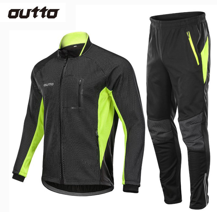 Winter Warm Fleece Riding Jacket And Pant Windproof