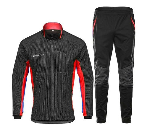 Image of Winter Warm Fleece Riding Jacket And Pant Windproof