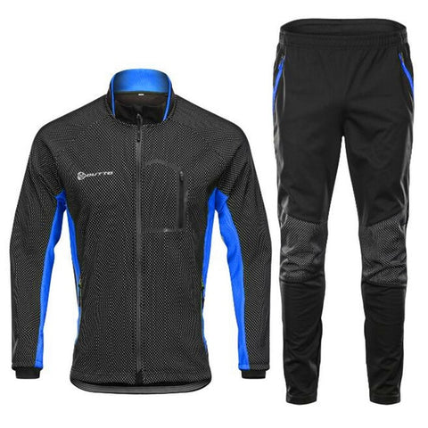 Image of Winter Warm Fleece Riding Jacket And Pant Windproof