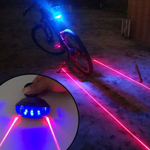 Waterproof Bicycle Cycling Taillights - LED Laser Safety Warning Bicycle Tail Light