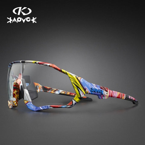Image of Kapvoe Photochromic Cycling Sunglasses Men Women Sport Road Mtb Mountain Bike Bicycle Glasses Cycling Glasses Eyewear Goggle