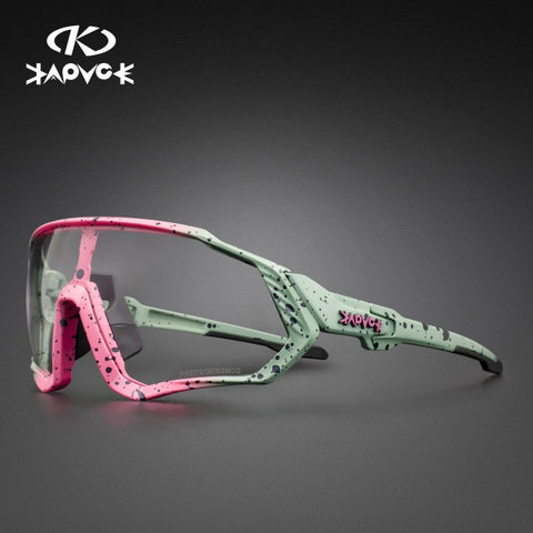 Image of Kapvoe Photochromic Cycling Sunglasses Men Women Sport Road Mtb Mountain Bike Bicycle Glasses Cycling Glasses Eyewear Goggle