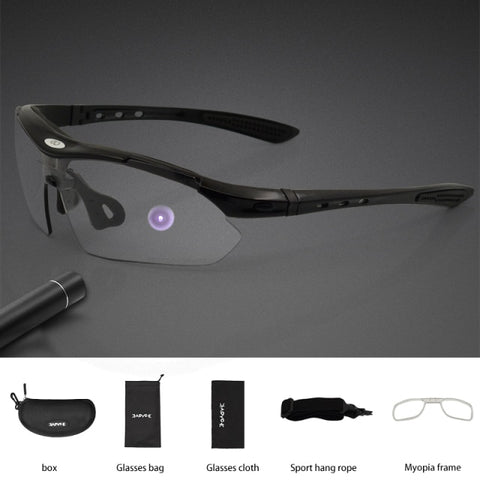 Image of Kapvoe Photochromic Cycling Sunglasses Men Women Sport Road Mtb Mountain Bike Bicycle Glasses Cycling Glasses Eyewear Goggle