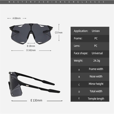 Image of Men's Ultra Light Frameless Cycling Goggles - Windproof Protection MTB Biking, Running Sunglasses